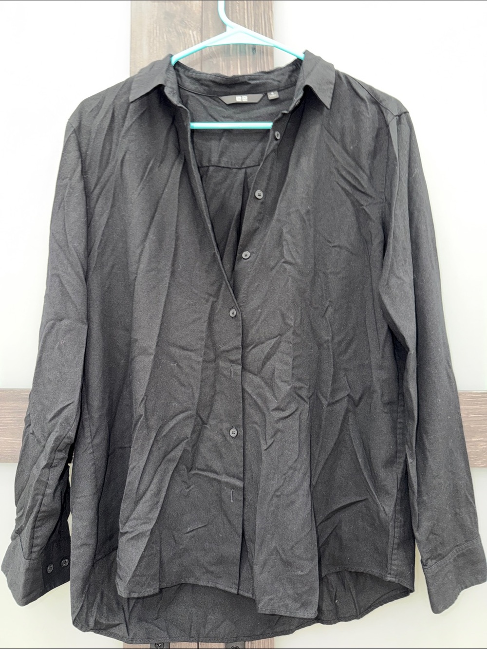 Uniqlo Black Lightweight Button-Front Shirt Jacket